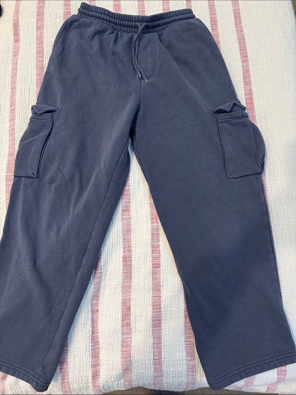 H&M Dark Navy Cargo Jogger Sweatpants